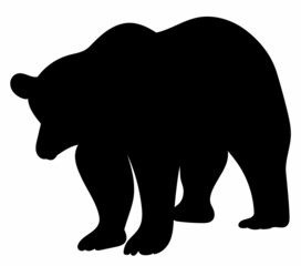 black silhouette bear vector, isolated