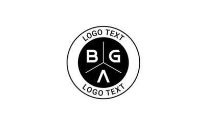 Vintage Retro BGA Letters Logo Vector Stamp	