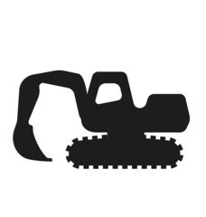 excavator digger silhouette simplified