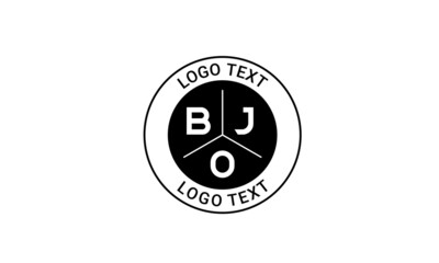 Vintage Retro BJO Letters Logo Vector Stamp