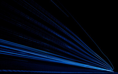 Fototapeta na wymiar blue lights of cars with night. long exposure