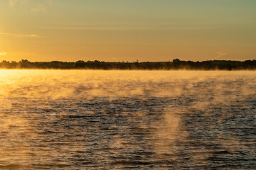 sunrise over the river