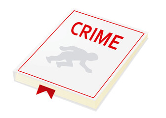 White crime book. vector illustration