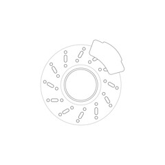 outline disc brake isolated icon on white background, auto service, repair, car detail - 465306311