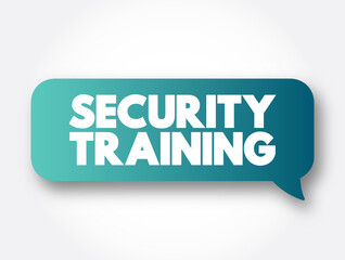 Security Training text message bubble, concept background
