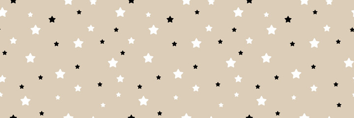 Irregular star seamless pattern isolated on beige background Scandinavian style vector illustration.