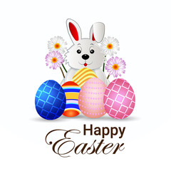 Happy easter day celebration background with creative easter egg