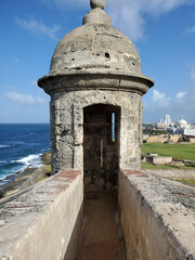 Bartizan, Castillo de San Cristobal, San Juan, Puerto Rico - obrazy, fototapety, plakaty