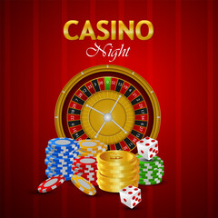 Realistic casino colorful composition with casino chip