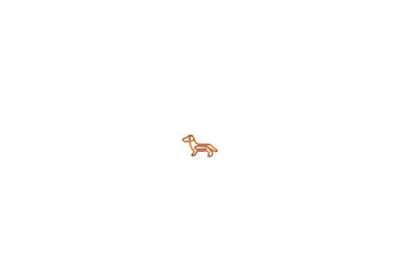 Dog-shaped paper clip isolated on white background. Paper clip looks like dachshund. Funny office tools and stationery, Close up