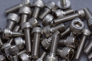 Lots of hexagon socket head cap screw (Gray background)
