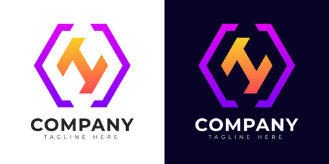 Modern gradient style initial letter h logo design template