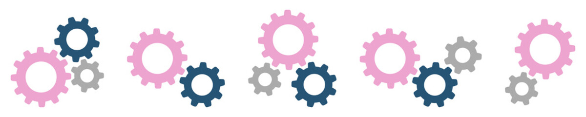 Set of gears icons. Setting gears icon, cogwheel group. Settings. Vector illustration.