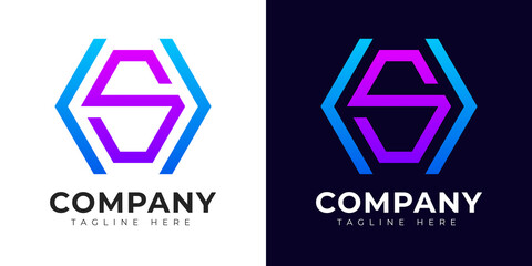 Modern gradient style initial letter s logo design template