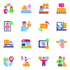 Cargo Delivery Services Icons-Flat Vectors
Set of Courier Services In Flat Icons

