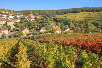 The village of Pernand Vergelesses, Burgundy, France 