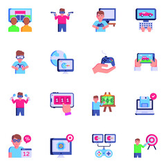 Pack of Game and Entertainment Flat Icons 