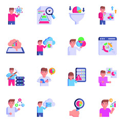 Flat Icons of Data Analytics 