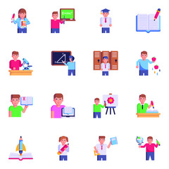 Set of Education Flat Icons 