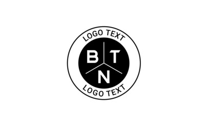 Vintage Retro BTN Letters Logo Vector Stamp