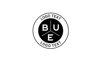 Vintage Retro BUE Letters Logo Vector Stamp