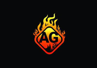 Fire AG Letter Logo And Icon Design Template