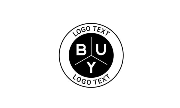 Vintage Retro BUY Letters Logo Vector Stamp
