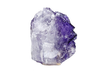 Macro mineral stone Fluorite on a white background