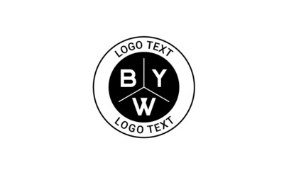 Vintage Retro BYW Letters Logo Vector Stamp