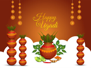 Happy ugadi indian hindu festival  celebration background