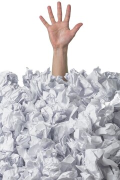 Human Buried In Papers