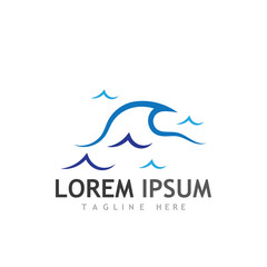 Water wave icon vector