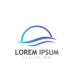 Water wave icon vector