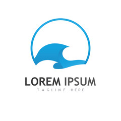 Water wave icon vector
