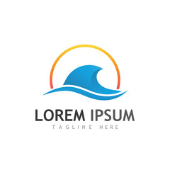 Water wave icon vector