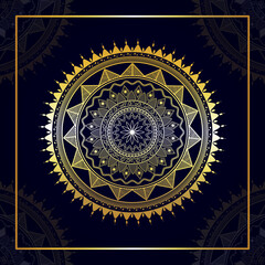 Mandala design golden arabic patter