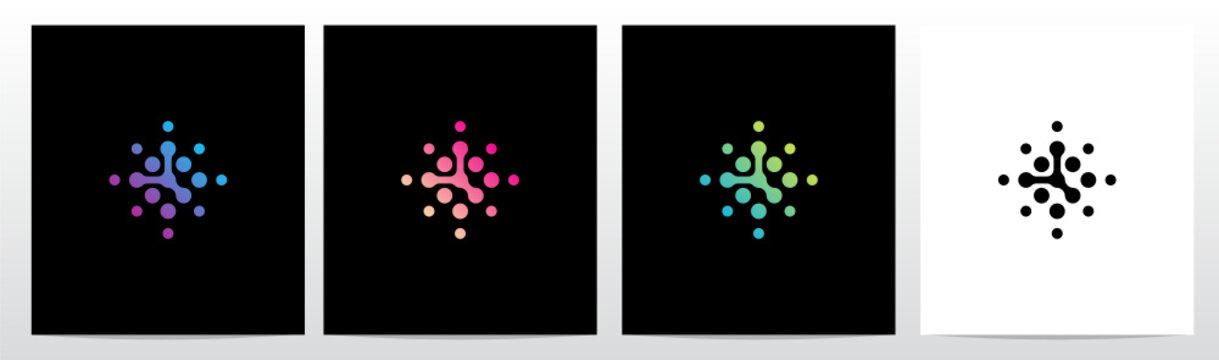 Connection Dots Rotate Letter Logo Design Y