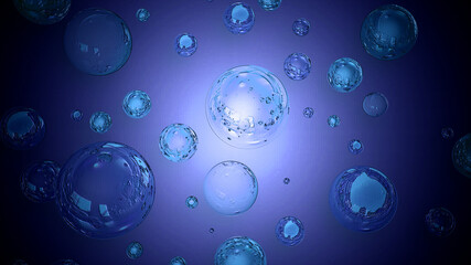 abstract blue background with bubbles