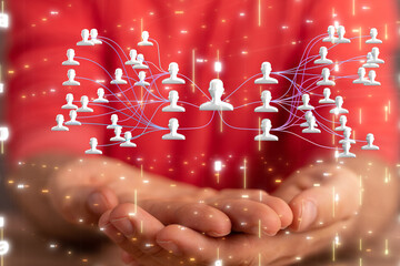 hierarchy connection team group digital