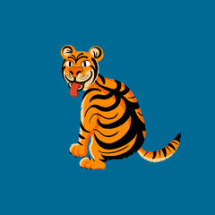 The Merry Tiger, sitting, 