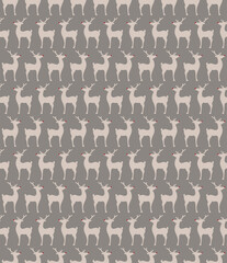 Vector seamless illustration, Christmas ornament for gift wrapping, wallpaper. Stylized deers.