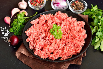 Raw beef minced meat