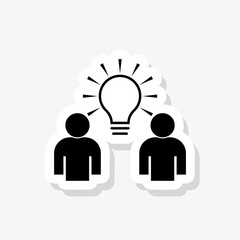 Innovation sticker icon isolated on white background