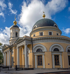 Fototapeta na wymiar Joy of all who Sorrow church in Moscow, Russia. Years of construction 1783 - 1791