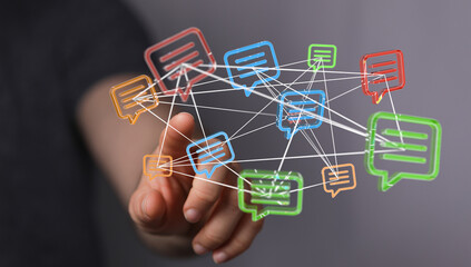 flying email icon and web flying