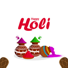 Creative happy holi celebration background with colorful gulal
