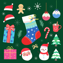 Cute little things related to Christmas, including socks, gingerbread men, snowmen, etc.