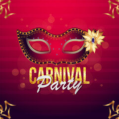 Realistic carnival background with creative carnival mask