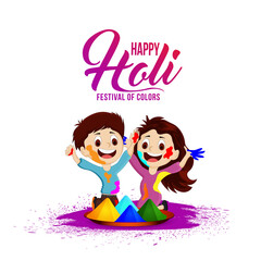 Creative illustration of happy holi celebration