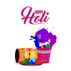 Happy holi realistic elements and background